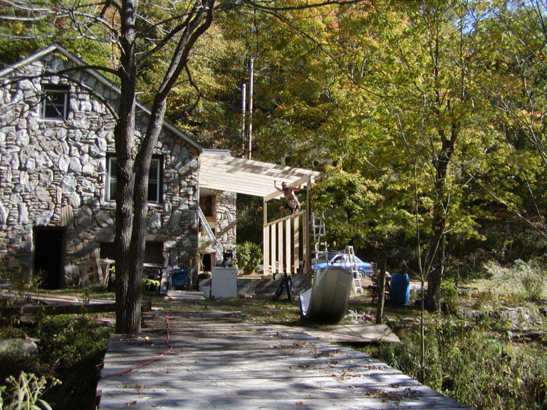 building porch on stone house