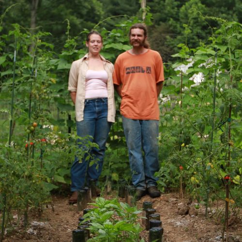 Sara and Dustin Sustainabillies in garden